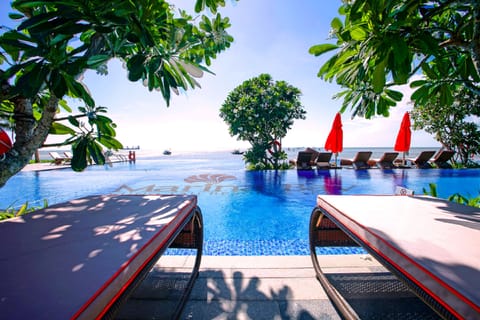 2 outdoor pools, open 6:00 AM to 7:00 PM, pool umbrellas, sun loungers
