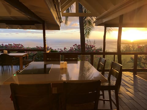 Sunset over the kitchen island