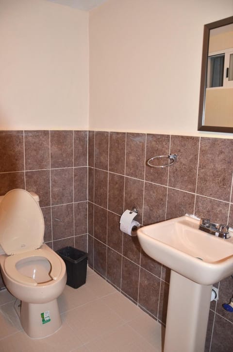 Shower, rainfall showerhead, towels