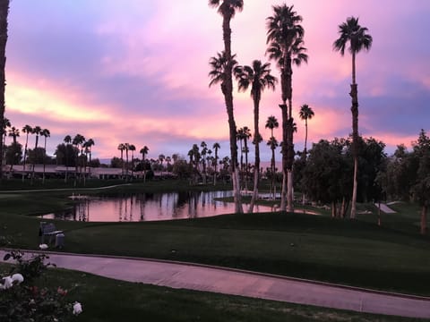 Sunset on the fairway patio 