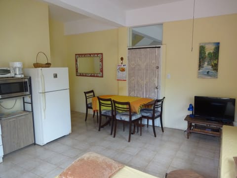 Large LR/DR/kitchenette. Seats 4 for dining.
