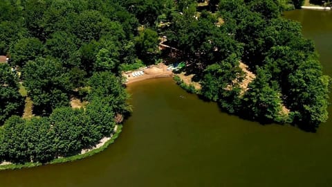 The Private Beach.  The Nest is to the right