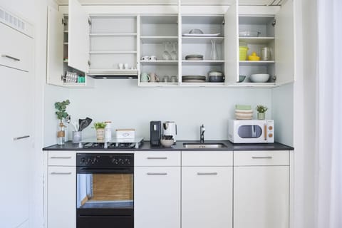 Classic Apartment, 1 Bedroom, Kitchen, City View | Private kitchen | Full-size fridge, microwave, oven, stovetop