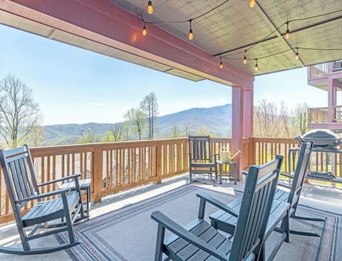 Deck Area--- Outside Lights and Rocking Chairs