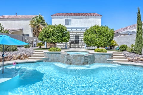 backyard with private pool and spa