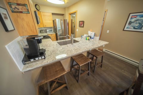 Barstool seating to keep the chef company