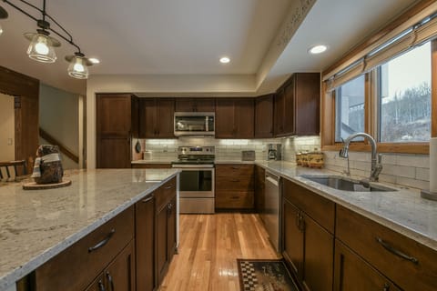 Open kitchen with stunning countertops