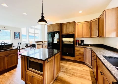 Kitchen island and double oven