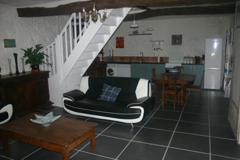 Le Pressoir sitting/dining room and kitchen