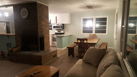 Farm Table , fireplace