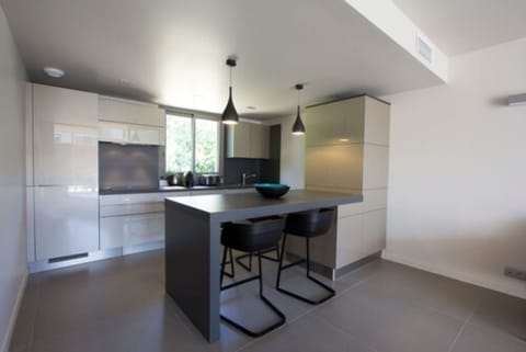 Full-size fridge, microwave, oven, stovetop