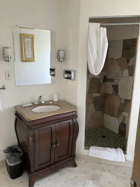 Standard Single Room, 1 King Bed | Bathroom | Free toiletries, hair dryer, towels