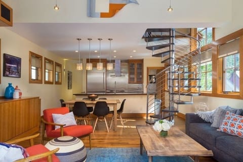 Designer furnished open living area
