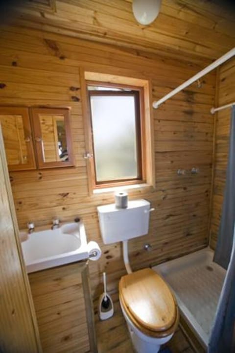 Cabin | Bathroom | Shower, rainfall showerhead, towels