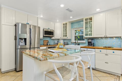 Well Equipped Chef's Kitchen with seating for two at island