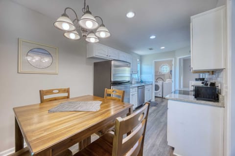 Kitchenette with nice chandelier