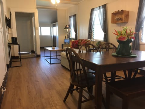 Dining area and living room