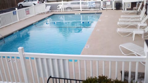 Easy access to swimming pool in back of the complex