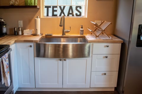 Deep farm house style stainless steel sink.