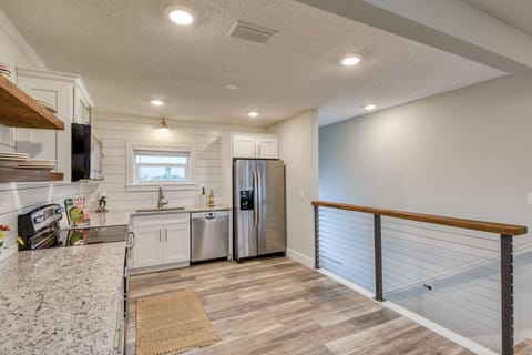 The private entryway leads up into this beautiful kitchen and living space!