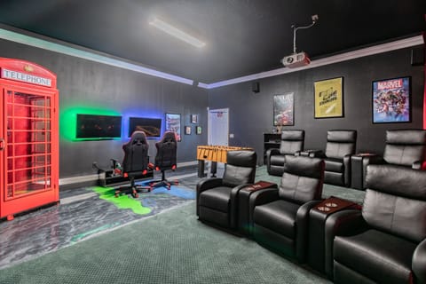 Media Room with Projector, Surround Sound, Ps4, Xbox and Foosball table