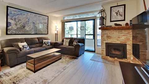 Condo, 2 Bedrooms | Living area | TV, fireplace