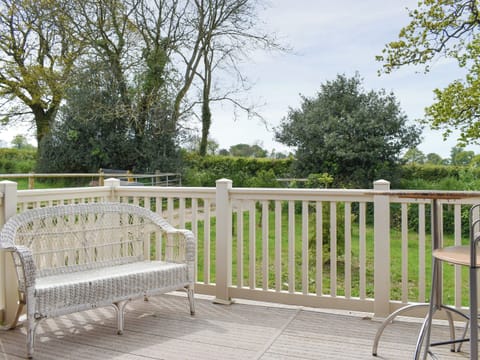 Decked terrace with rural views | Llama Lodge, Churchstanton, near Honiton