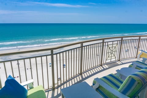Oceanfront balcony with stunning panoramic beach views