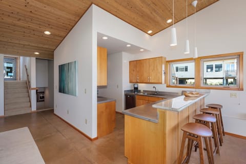 Kitchen with plenty of bar seating