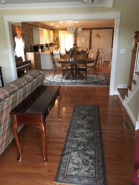 Downstairs view from front door. Open concept