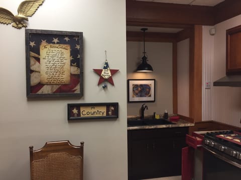 Full kitchen with basic pots, pans, utensils, dishes etc