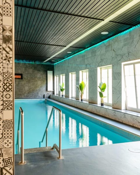 Indoor pool, open 10:00 AM to 9:00 PM, sun loungers