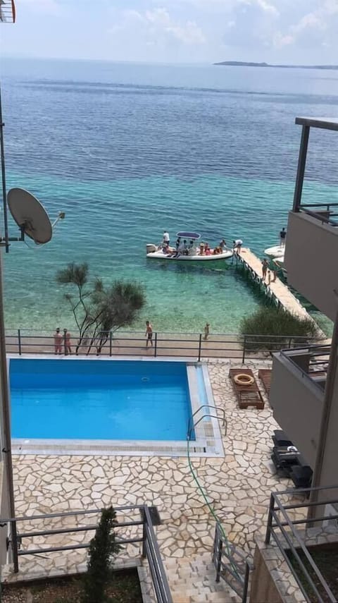 Outdoor pool, sun loungers