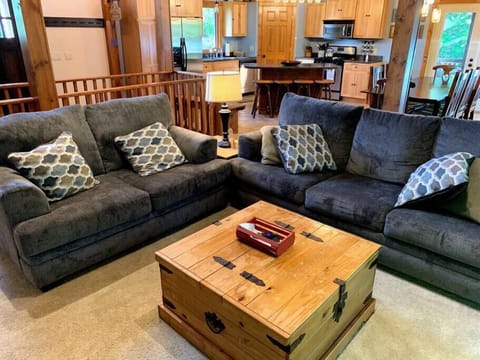 Upper level common space with sleeper sofa