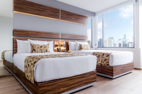 Standard Room, 2 Double Beds, Non Smoking | Pillowtop beds, in-room safe, desk, laptop workspace