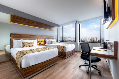 Standard Room, 2 Double Beds, Non Smoking | Pillowtop beds, in-room safe, desk, laptop workspace