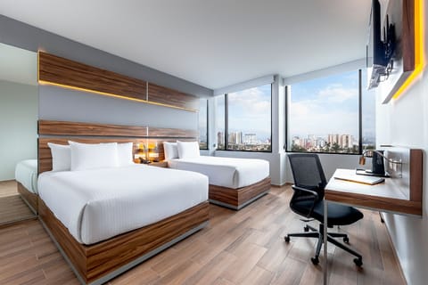 Standard Room, 2 Double Beds, Non Smoking | Pillowtop beds, in-room safe, desk, laptop workspace