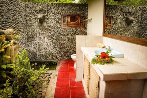 Shower, free toiletries, towels, soap