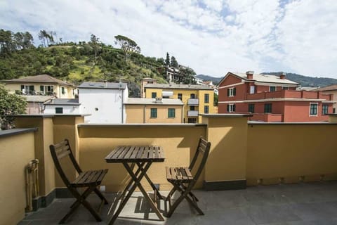 Balcony with table and chairs
