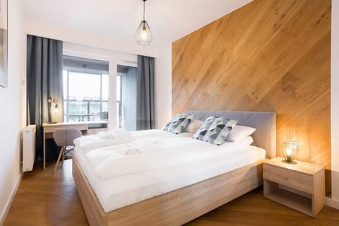 Cozy bedroom in the apartment. 