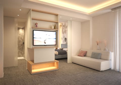 Studio Suite, Partial Sea View | Living area | Flat-screen TV