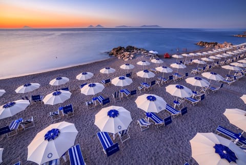Private beach, sun loungers, beach umbrellas, beach bar