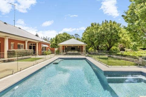 Pool and cabana situated near the main residence, 5o metres from the Barn/cottag