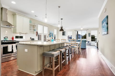 Plenty of space to gather around the island