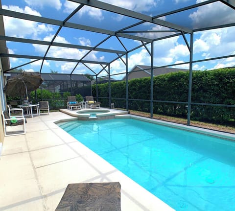 South facing private pool with jacuzzi spa.