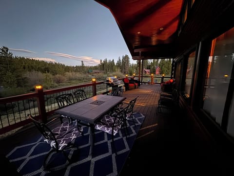 Deck with lights for the evening