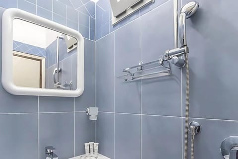 Shower, rainfall showerhead, eco-friendly toiletries, hair dryer