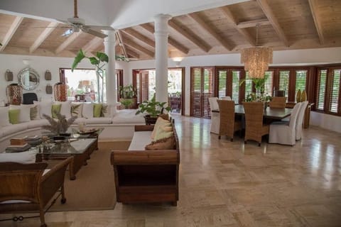 Villa, 5 Bedrooms (4.5 Bathrooms) | Living area | Flat-screen TV