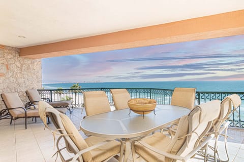 Large patio accentuates the sunset