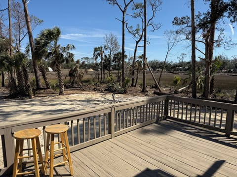 Deck with marsh views